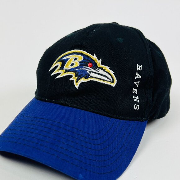 NFL Baltimore Ravens Team Apparel Mens Black & Purple Adjustable Ball Cap Hat - Picture 3 of 7